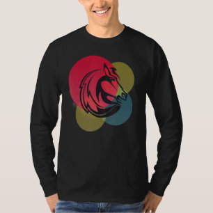 T-shirt Cheval Tête Abstraite colorée Conception minimalis