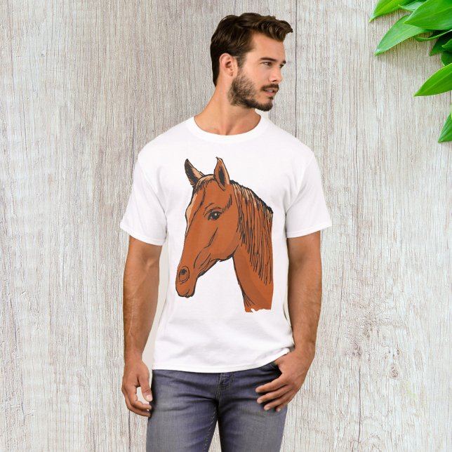 T-shirt Cheval Tête Brown Animal de ferme (Créateur téléchargé)