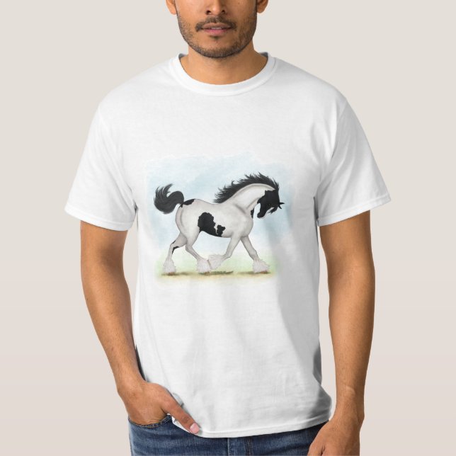 T-shirt Cheval Tobiano Gypsy Vanner (Devant)