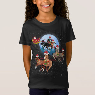 T-Shirt Cheval traîneau tiré équitation Santa Claus Xmas C