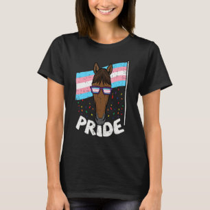 T-shirt Cheval Transgenre Fierté Lunettes de soleil Drapea