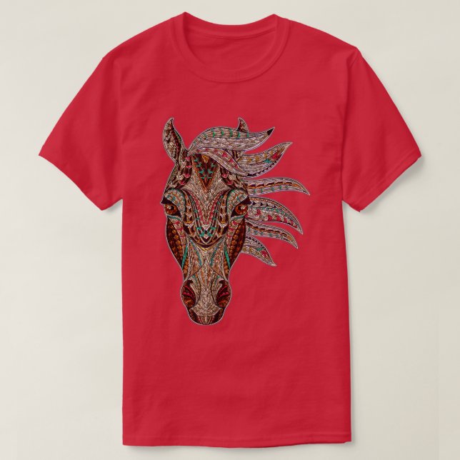 T-shirt Cheval Tribal Art Abstrait Native American Geometr (Design devant)