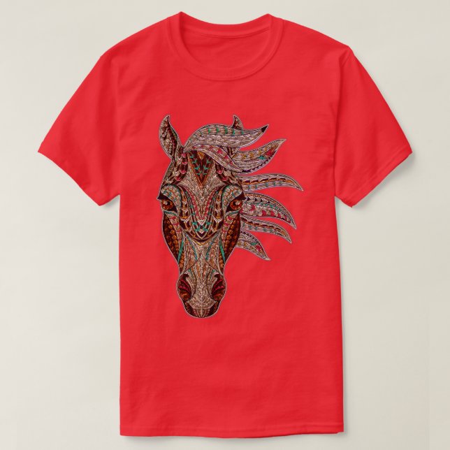 T-shirt Cheval Tribal Art Abstrait Native American Geometr (Design devant)
