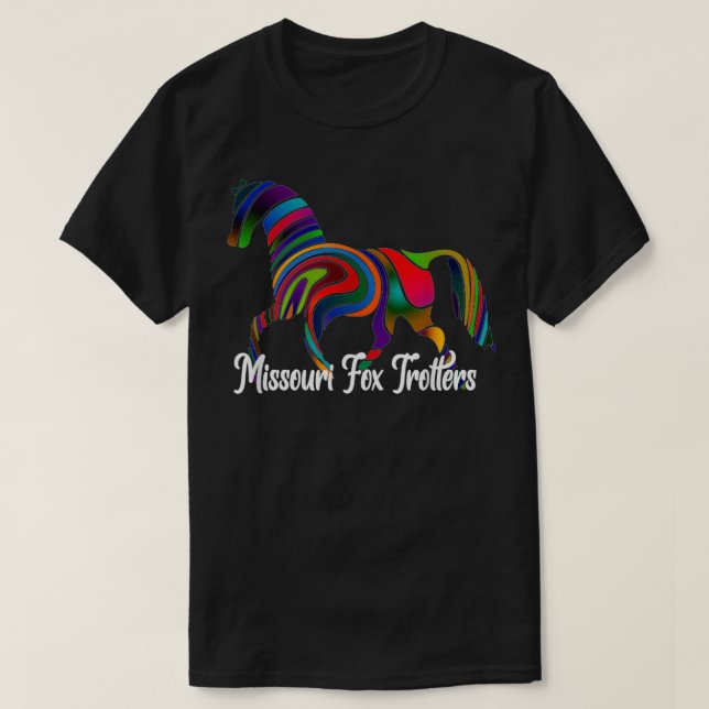 T-shirt Cheval Trotter Missouri Fox Rainbow Fade (Design devant)