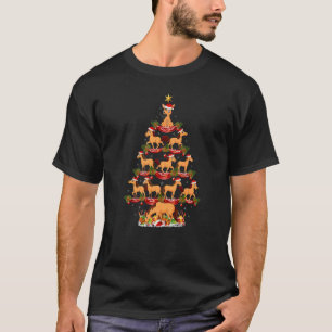 T-shirt Cheval Vacances Noël Santa Cheval Sapin de Noël