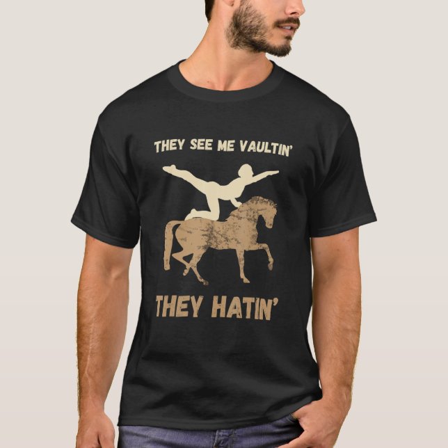T-shirt Cheval Vaulte Ils Me Voient À cheval Acroba (Devant)