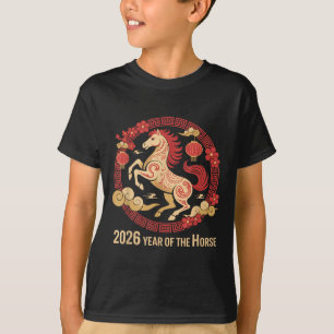T-shirt Cheval vintage 2026 Zodiac Nouvel An Chinois Du