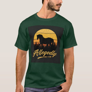 T-shirt Cheval Vintage Retro Sunset détendu bo
