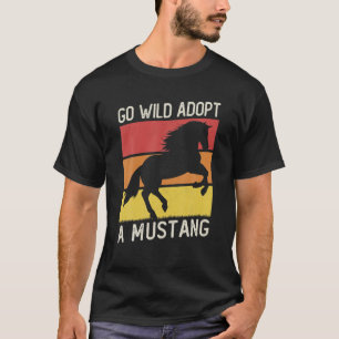 T-shirt Cheval vintage Sunset Wild Mustang Go Wild Adoptez