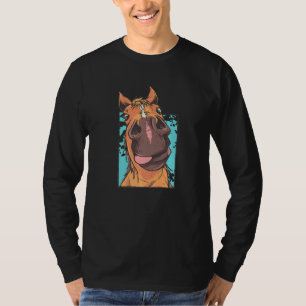 T-shirt Cheval Visage de cheval Langue Silhouette Cheval