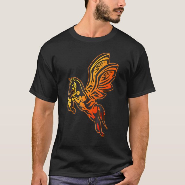 T-shirt Cheval Volant Cheval Occidental Amour Cheval (Devant)