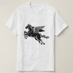 T-shirt Cheval volant - noir et blanc