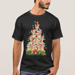 T-shirt Cheval Xmas Lumières Santa Cheval Sapin de Noël