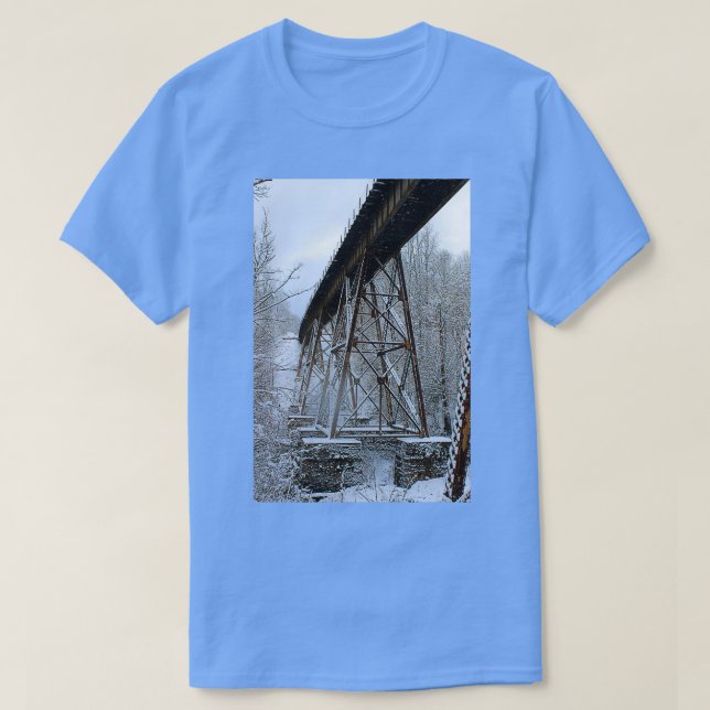 T-shirt Chevalet de chemin de fer dans la neige (Design devant)