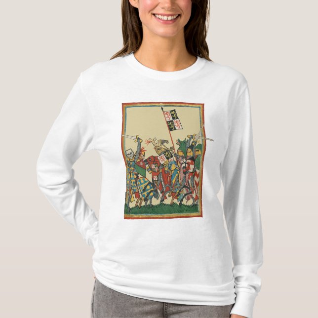 T-shirt Chevalier Chargement, Manesse de Codex du XIVe siè (Devant)