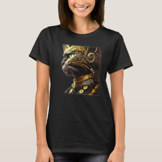 T-shirt Chevalier Chat portant une armure noire à filigran