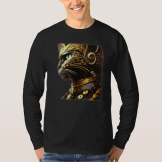 T-shirt Chevalier Chat portant une armure noire à filigran