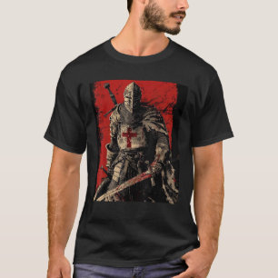 T-shirt Chevalier Chrétien Templier Guerrier De Dieu Crois