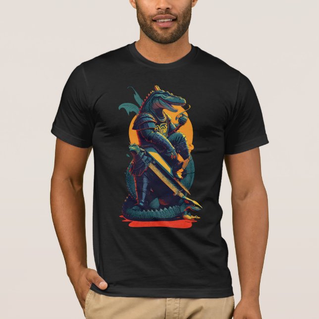 T-shirt Chevalier crocodile agenouillé (Devant)