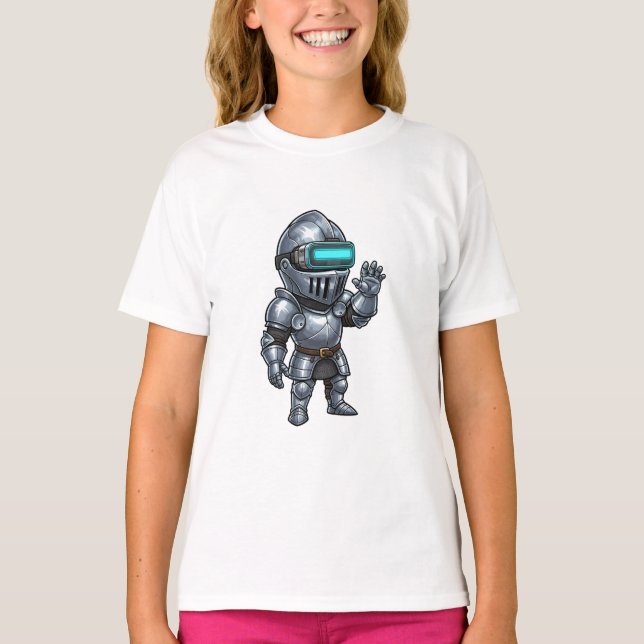T-shirt Chevalier Cyberpunk VR Chibi Kids (Devant)