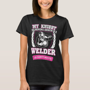 T-shirt Chevalier Dans Brillant Armor Welder Girami