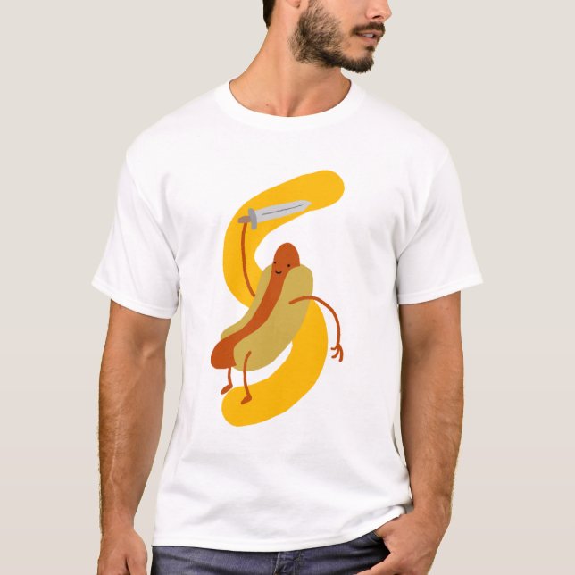 T-shirt Chevalier de hot-dog (Devant)