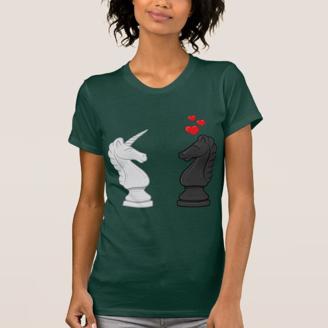 T-shirt Chevalier d'échecs de licorne (Devant)