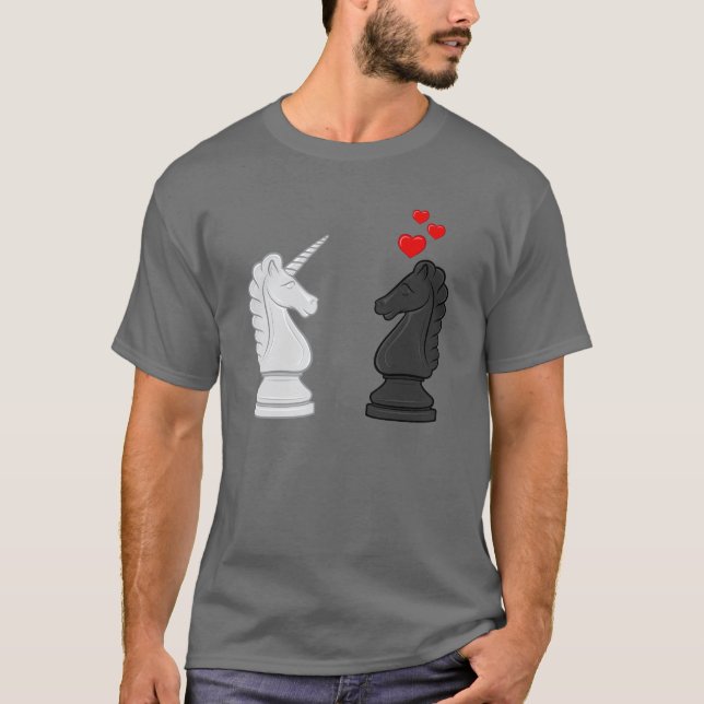 T-shirt Chevalier d'échecs de licorne (Devant)