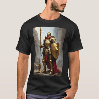 T-shirt Chevalier doré rouge (lance)
