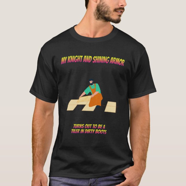 T-shirt Chevalier En Armure Brillante S'Avère Texte (Devant)