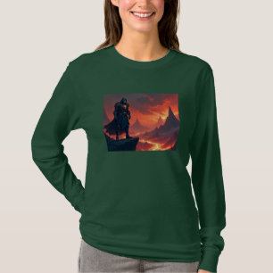 T-shirt Chevalier noir de flamme