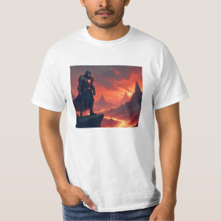 T-shirt Chevalier noir de flamme