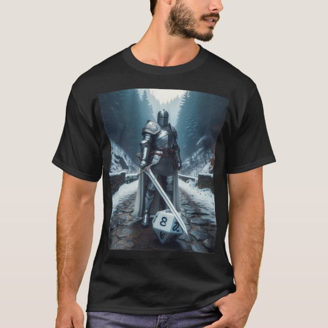 T-shirt chevalier ou paladin en armure pleine assiette (Devant)