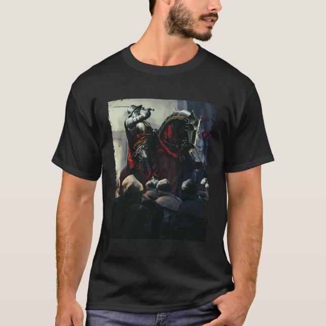 T-shirt Chevalier templier cavalier médiéval chevaliers (Devant)