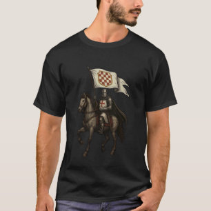 T-shirt Chevalier Templier Chrétien avec le drapeau d'Herc