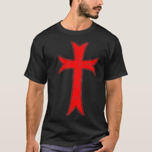 T-shirt Chevalier Templier Croiseur Distressé Croix Médiév