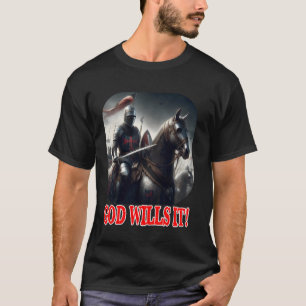 T-shirt Chevalier templier Dieu le Veut sur Cheval Croisé