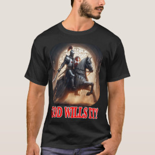 T-shirt Chevalier templier Dieu le Veut sur Cheval Croisé