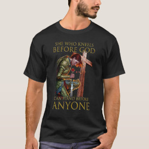 T-shirt Chevalier Templier Elle Qui S'Agenouille Devant Di