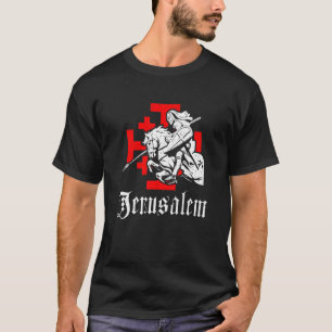 T-shirt Chevalier templier médiéval sur cheval de guerre C