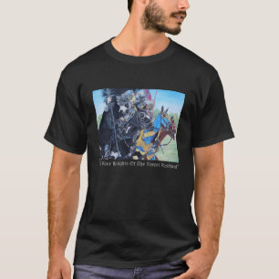 T-shirt chevaliers médiévaux joutant sur l'art historiqu