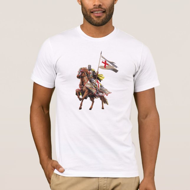 T-SHIRT CHEVALIERS TEMPLAR SUR SON CHEVAL (Devant)