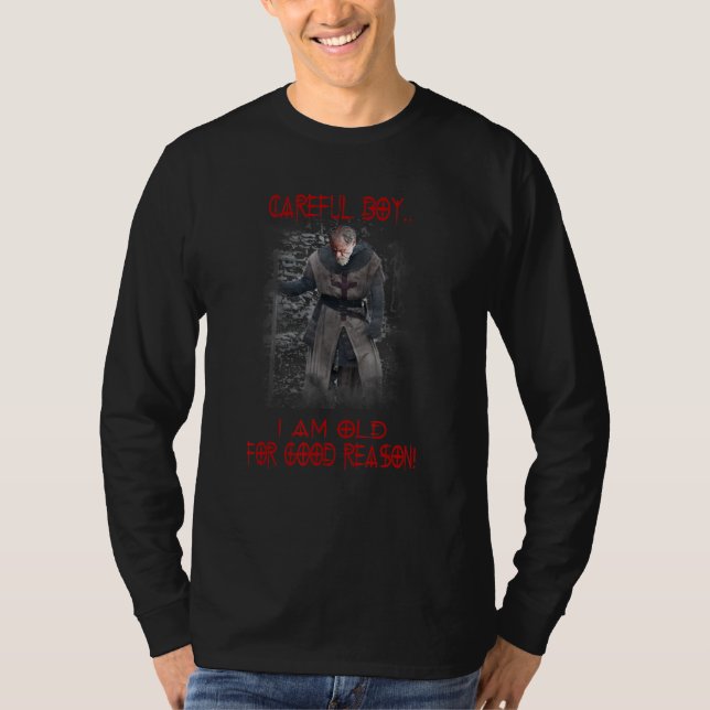 T-shirt Chevaliers Templier Bague Attention Garçon Je suis (Devant)