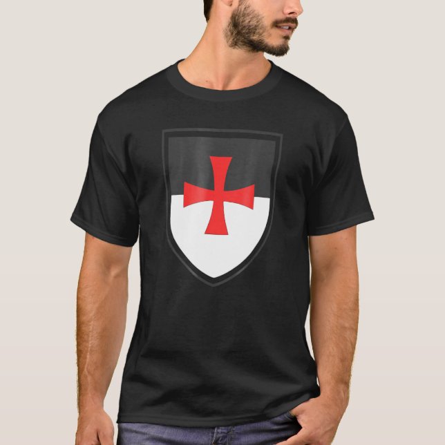T-shirt Chevaliers Templier Bouclier Croix Croisades Chris (Devant)