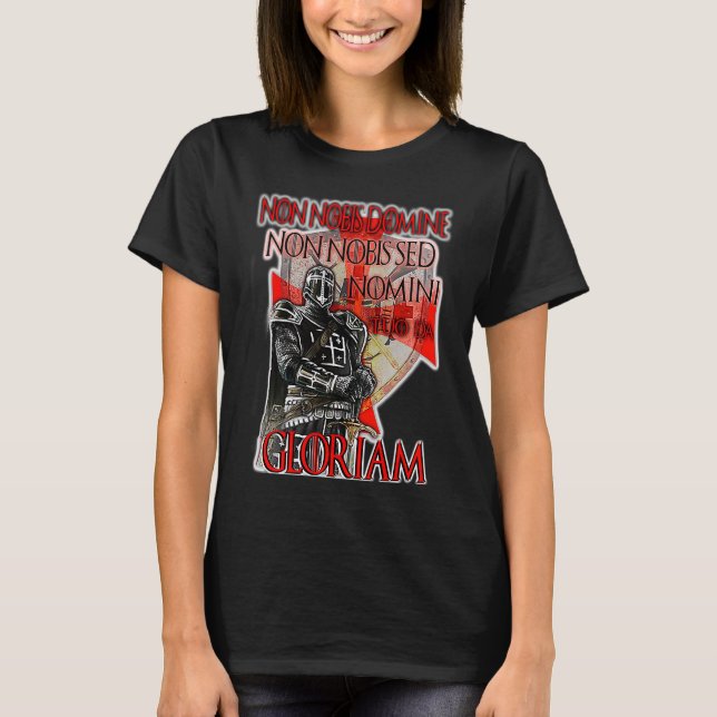 T-shirt Chevaliers Templier Non Nobis Gloriam Croiseur Cro (Devant)