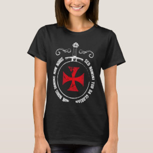 T-shirt Chevaliers Templiers Motto Templier Croix et épée
