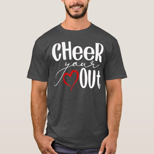 T-shirt Chevauchez votre coeur - Pom-pom girl Cool (Devant)