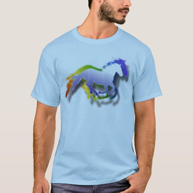 T-shirt chevaux 3D courants (Devant)