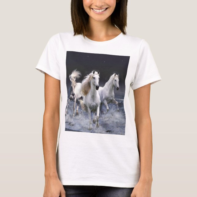 T-shirt Chevaux à lancer l'oreiller (Devant)