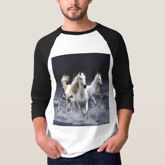 T-shirt Chevaux à lancer l'oreiller (Devant)